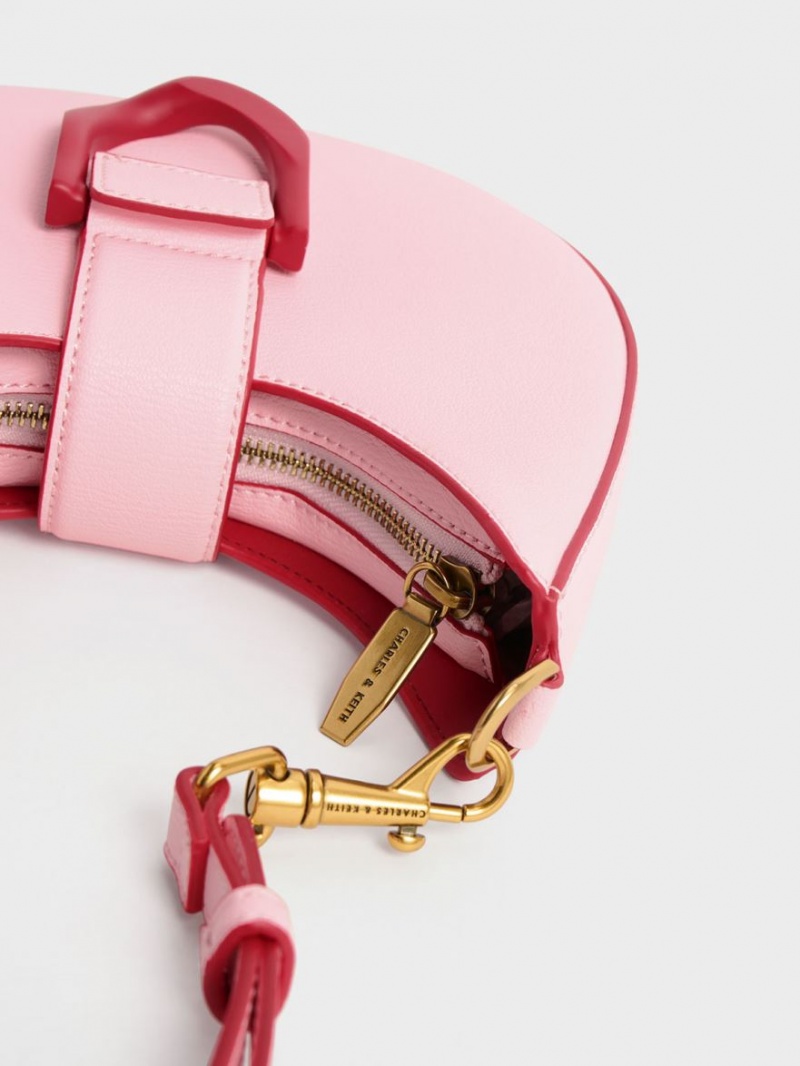 Charles & Keith Gabine Belted Hobo Tasche Rosa | 325GYPMDW