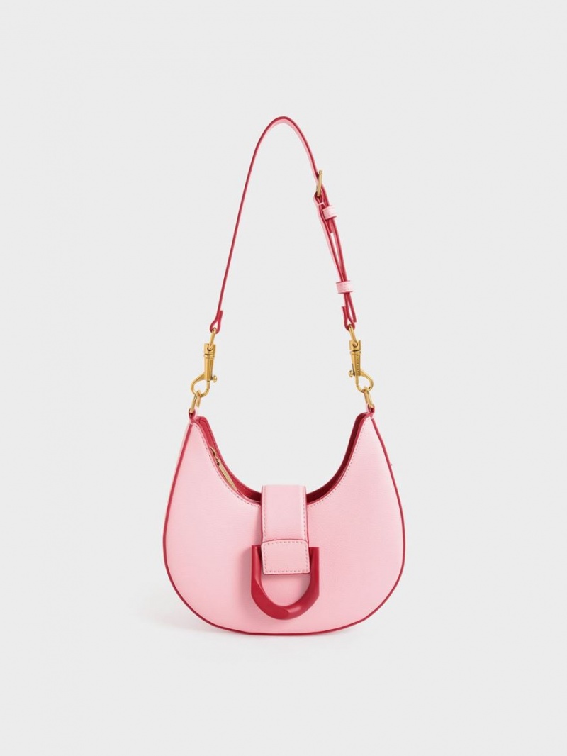 Charles & Keith Gabine Belted Hobo Tasche Rosa | 325GYPMDW