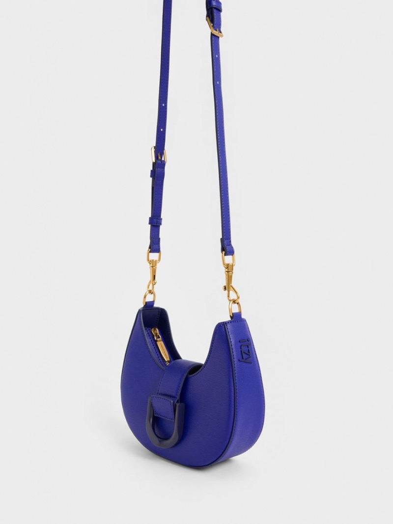 Charles & Keith Gabine Belted Hobo Tasche Blau | 325ZKCHSN