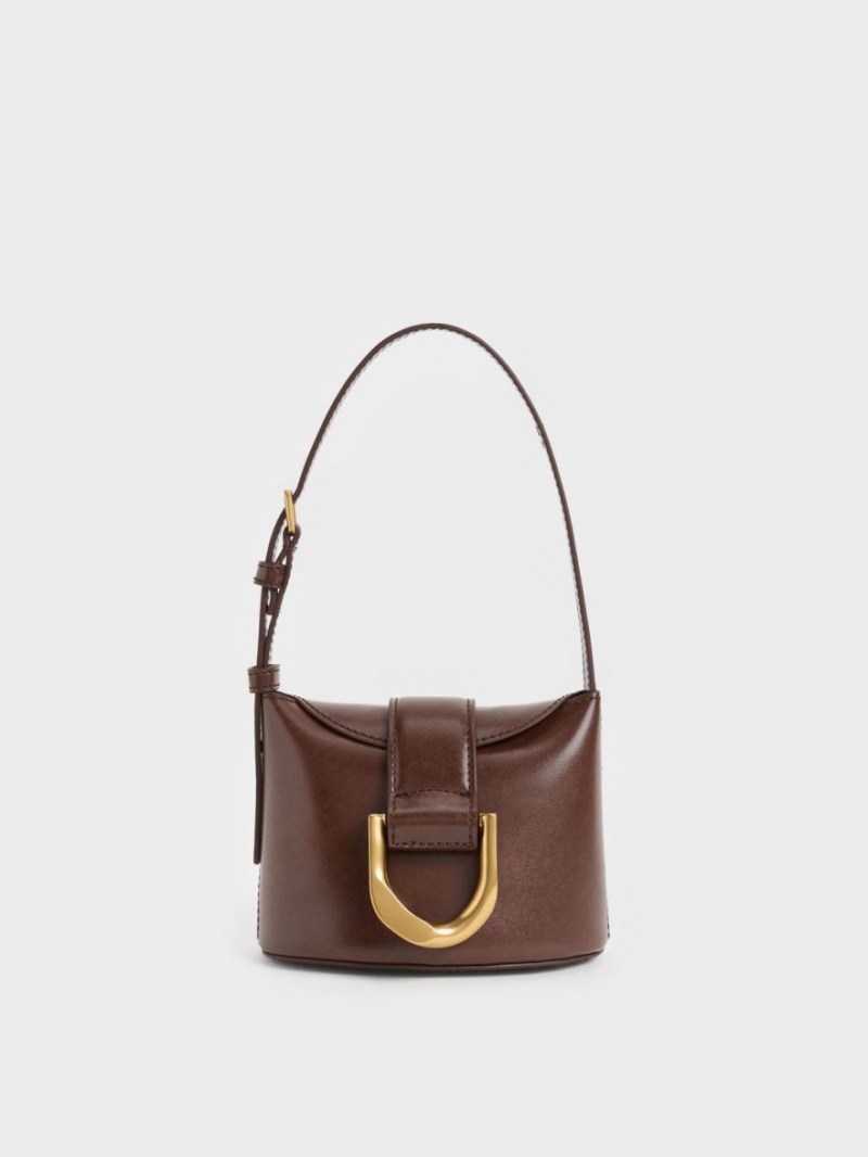 Charles & Keith Gabine Bucket Tasche Schokolade | 826NJDGMQ