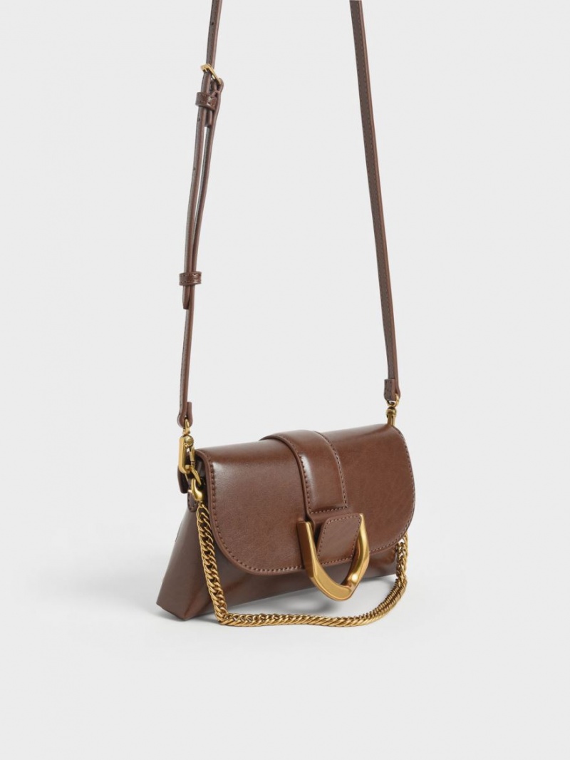 Charles & Keith Gabine Crossbody Taschen Dunkelbraun | 823UJQEHY