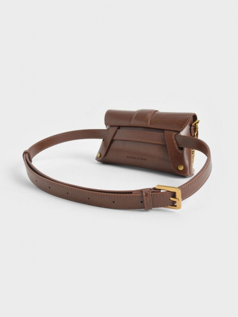 Charles & Keith Gabine Crossbody Taschen Dunkelbraun | 823UJQEHY