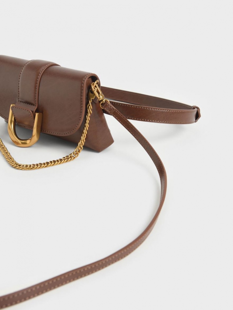 Charles & Keith Gabine Crossbody Taschen Dunkelbraun | 823UJQEHY