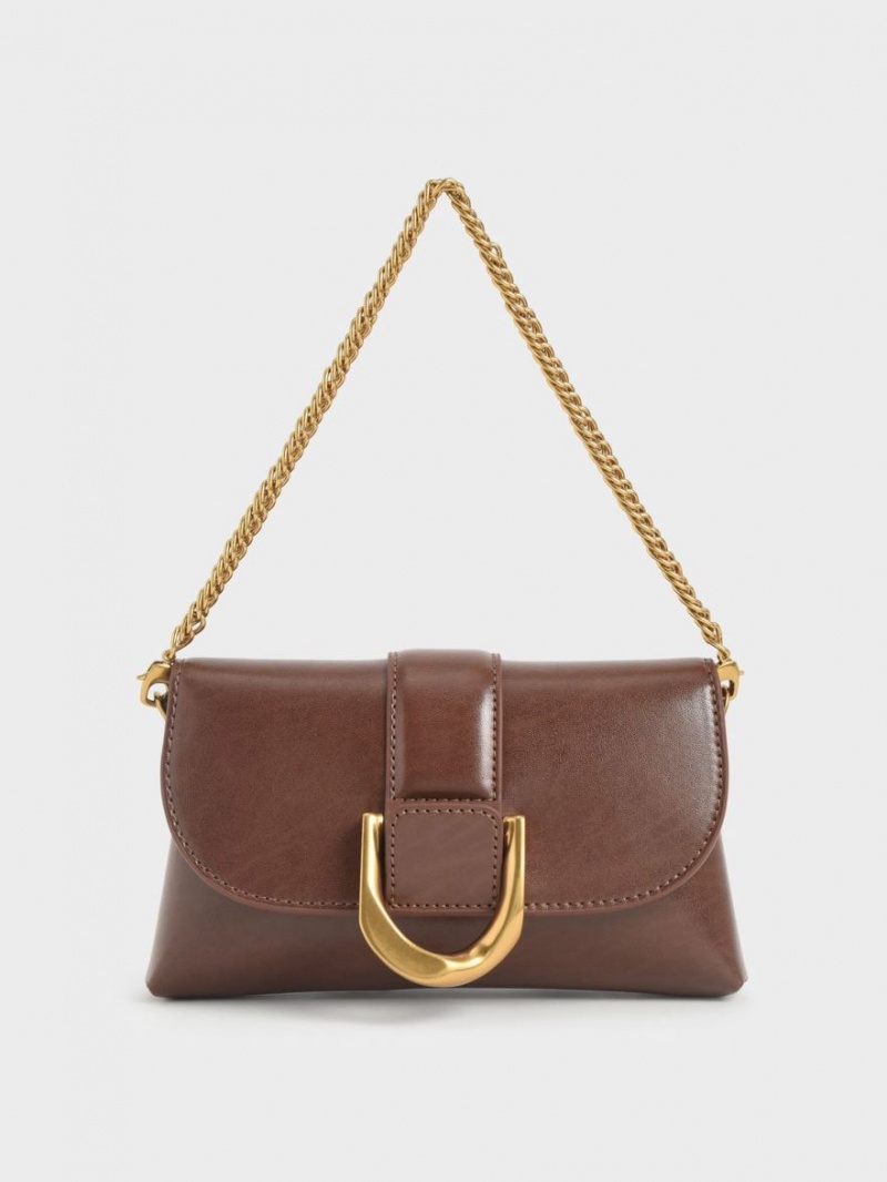 Charles & Keith Gabine Crossbody Taschen Dunkelbraun | 823UJQEHY