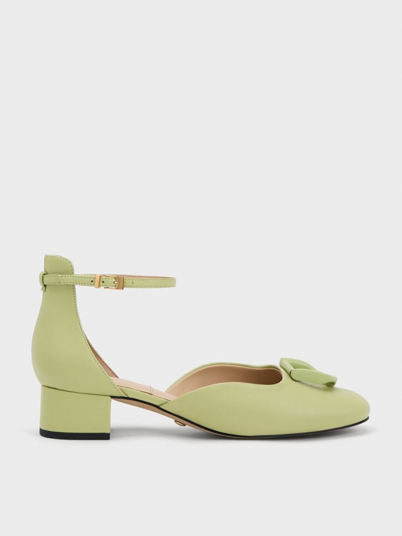 Charles & Keith Gabine Leder D\'Orsay Pumps Grün | 984KAJISL