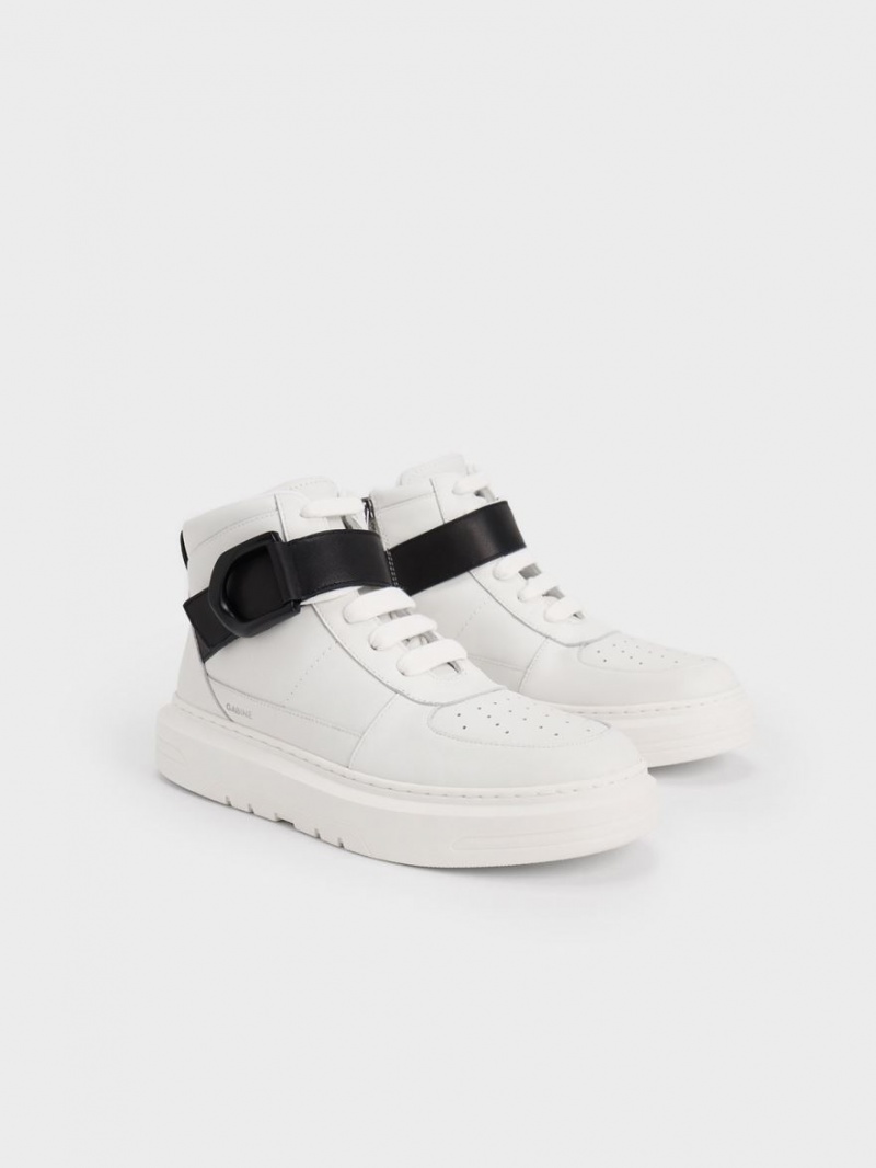 Charles & Keith Gabine Leder Hohe Sneaker Weiß | 275DKMJGY