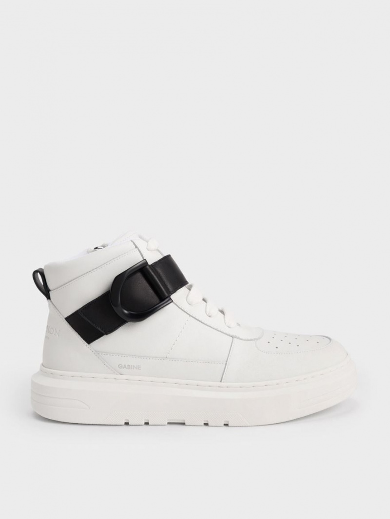 Charles & Keith Gabine Leder Hohe Sneaker Weiß | 275DKMJGY