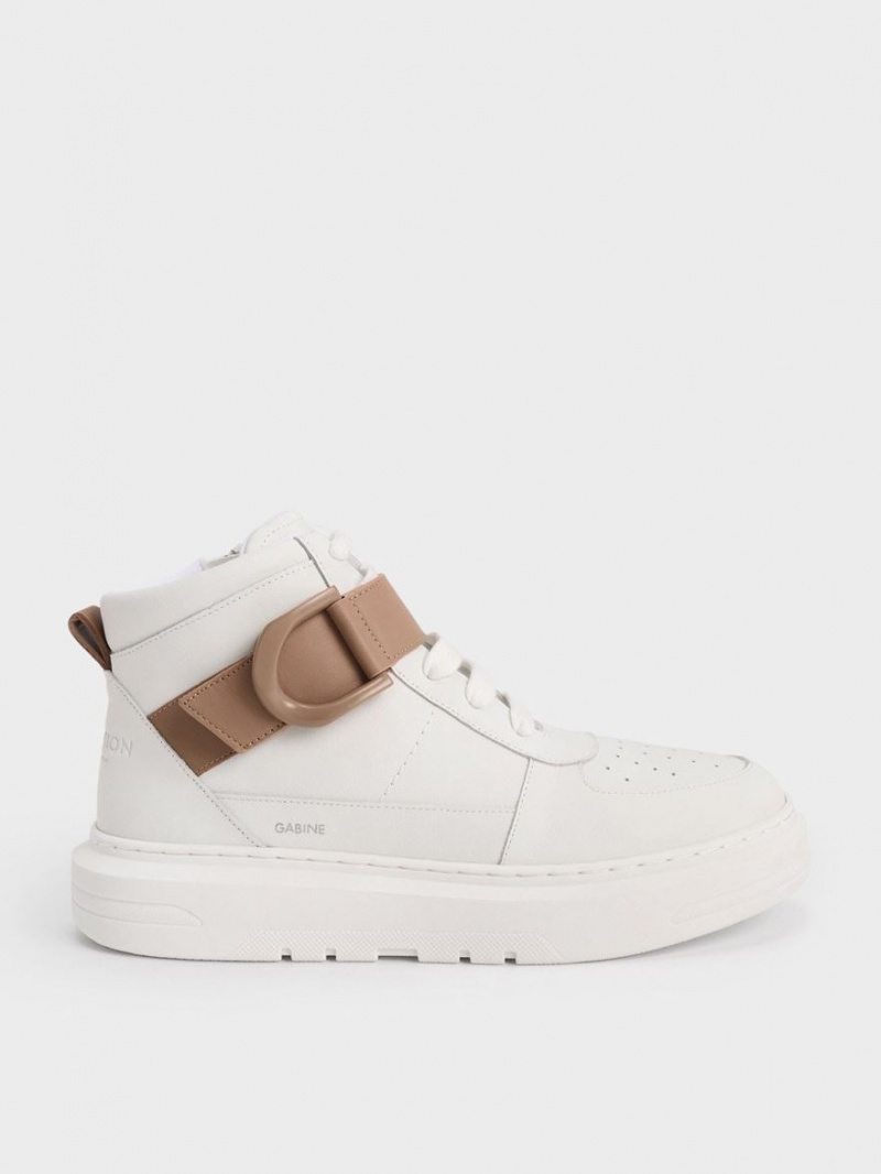 Charles & Keith Gabine Leder Hohe Sneaker Weiß | 482EXSDGA