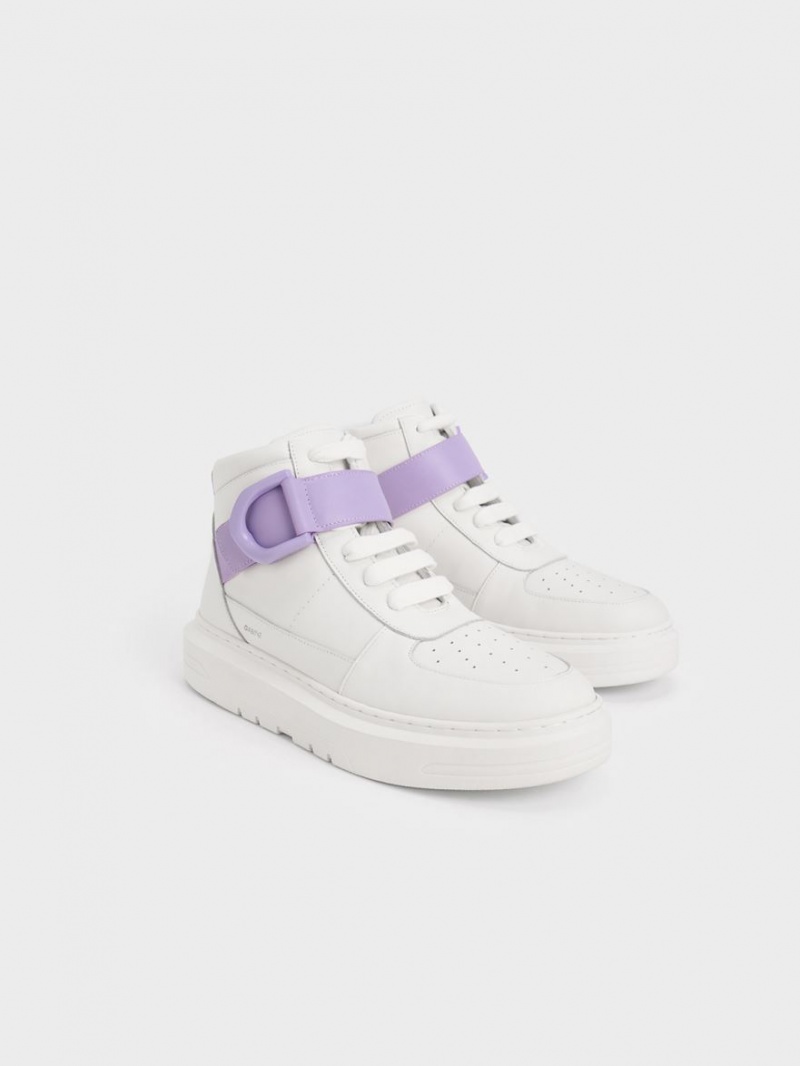 Charles & Keith Gabine Leder Hohe Sneaker Weiß | 513WVEHJU