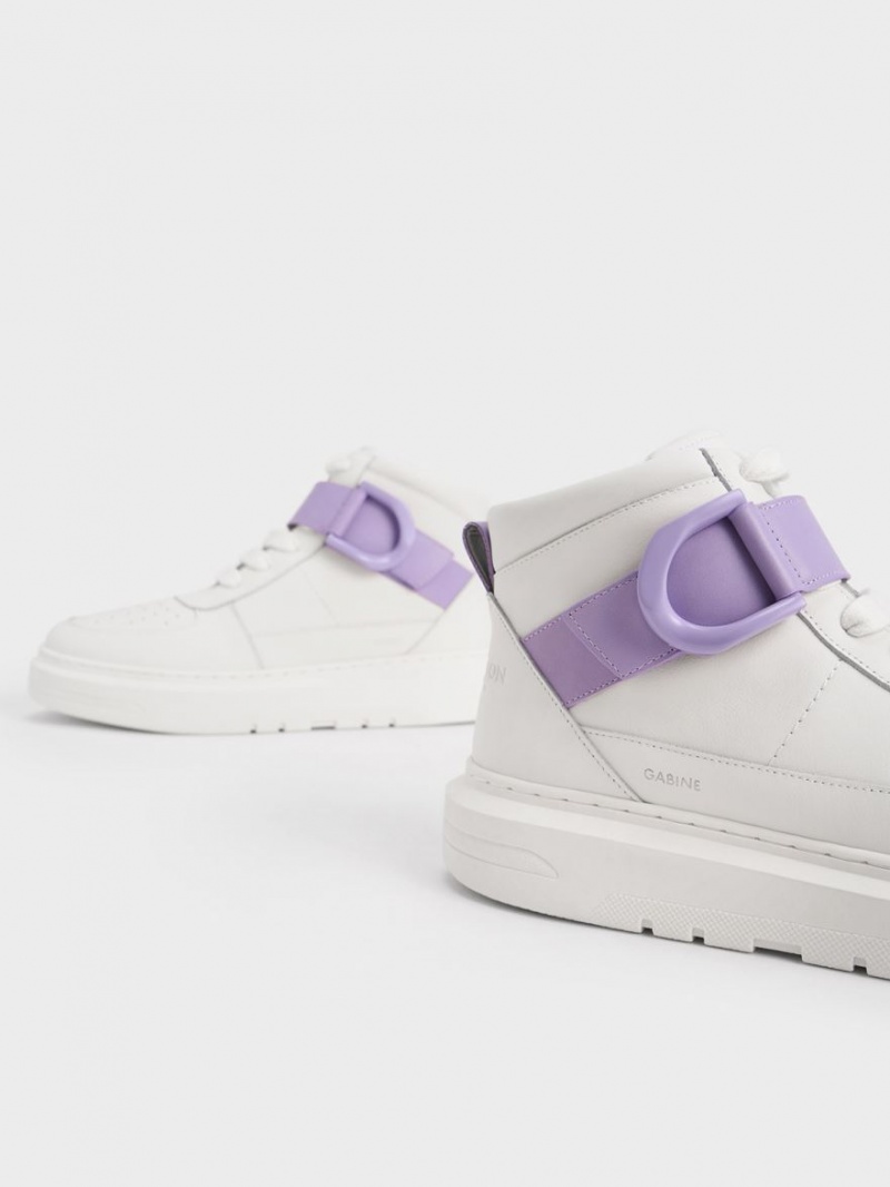 Charles & Keith Gabine Leder Hohe Sneaker Weiß | 513WVEHJU