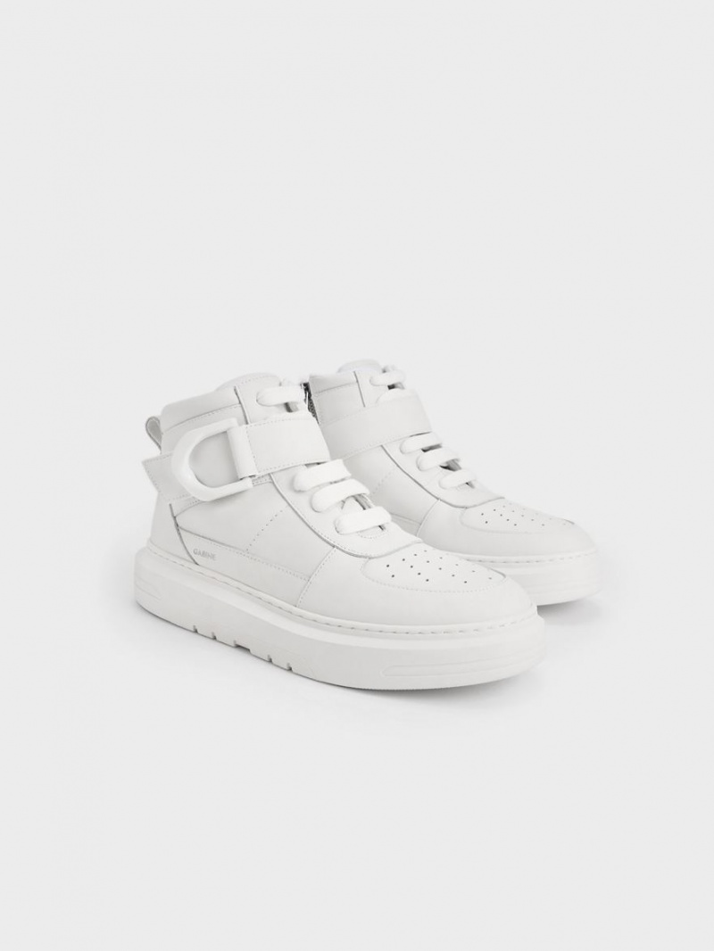 Charles & Keith Gabine Leder Hohe Sneaker Weiß | 894ALQZYK