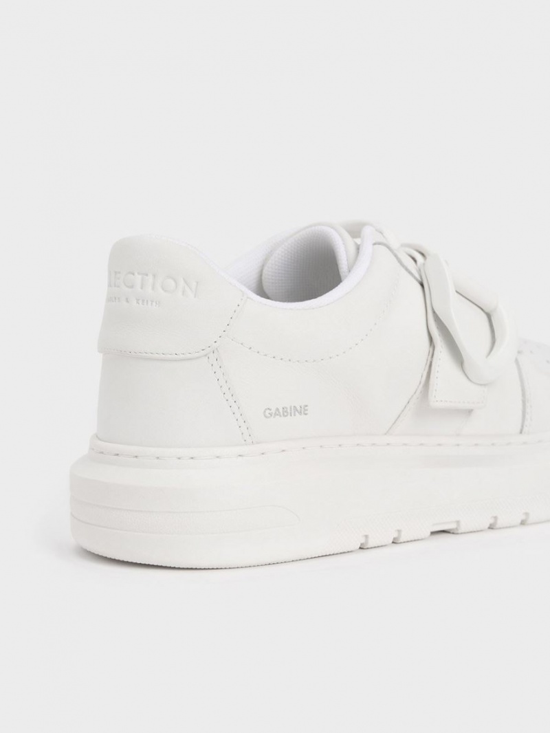 Charles & Keith Gabine Leder Sneakers Weiß | 160ZRBXAK