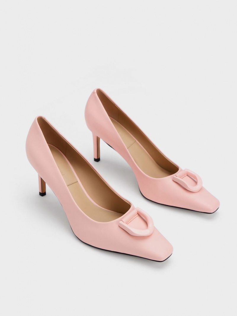 Charles & Keith Gabine Leder Tapered Pumps Rosa | 321KBGRHT