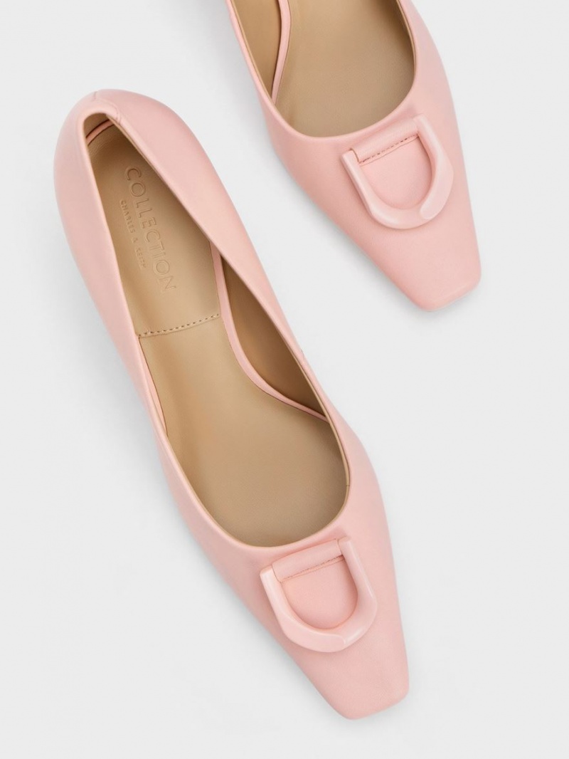 Charles & Keith Gabine Leder Tapered Pumps Rosa | 321KBGRHT