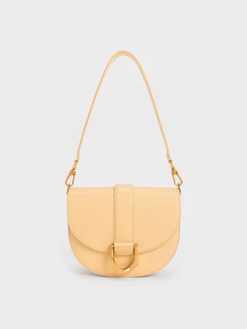 Charles & Keith Gabine Satteltaschen Beige | 839SLYFZQ