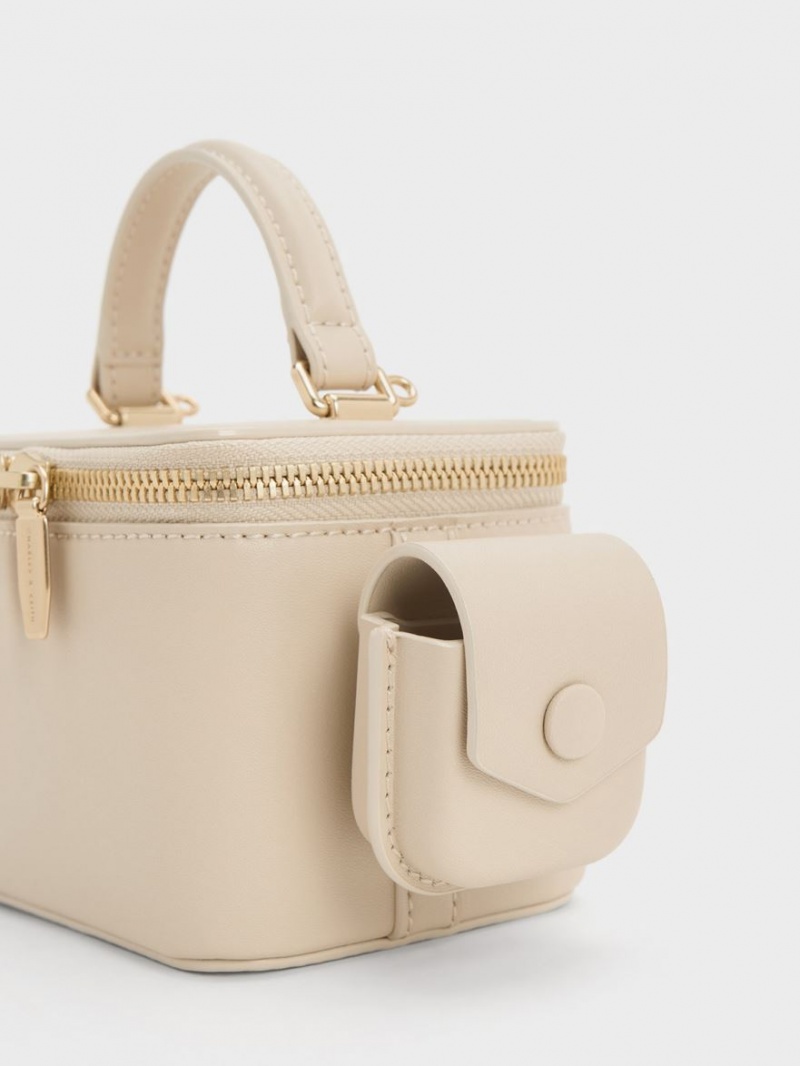 Charles & Keith Gaia Boxy Top Handtasche Beige | 650EPOUCJ