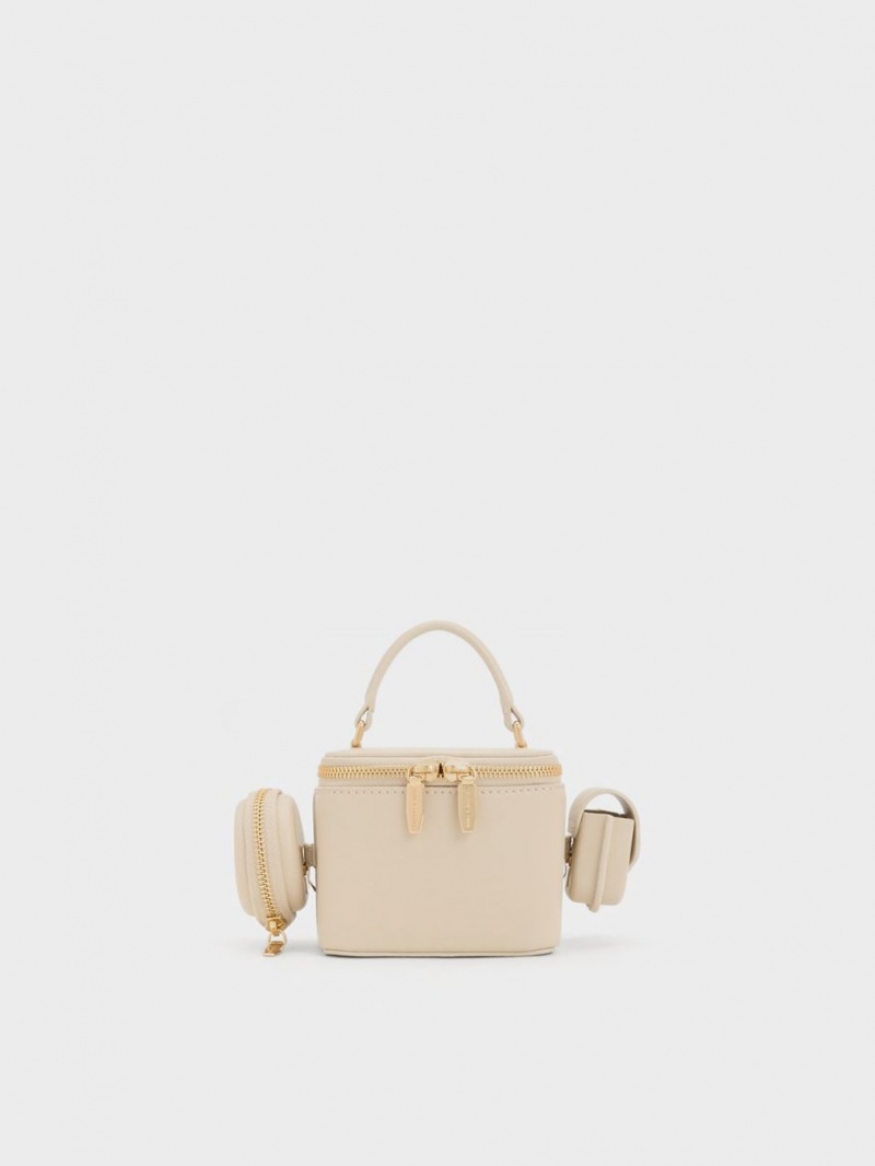 Charles & Keith Gaia Boxy Top Handtasche Beige | 650EPOUCJ