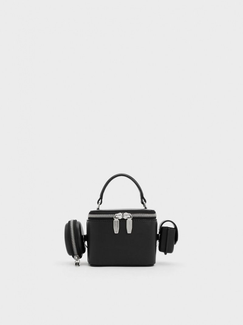 Charles & Keith Gaia Boxy Top Handtasche Schwarz | 243ETBQOC