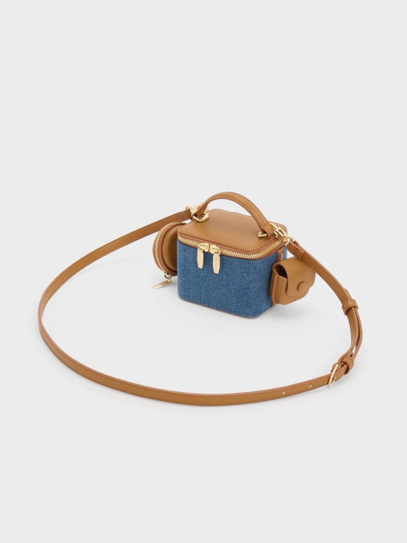 Charles & Keith Gaia Denim Boxy Top Handtasche Blau | 897SGWJXY