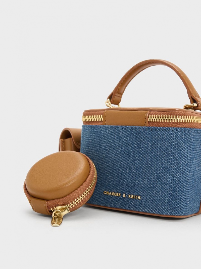 Charles & Keith Gaia Denim Boxy Top Handtasche Blau | 897SGWJXY