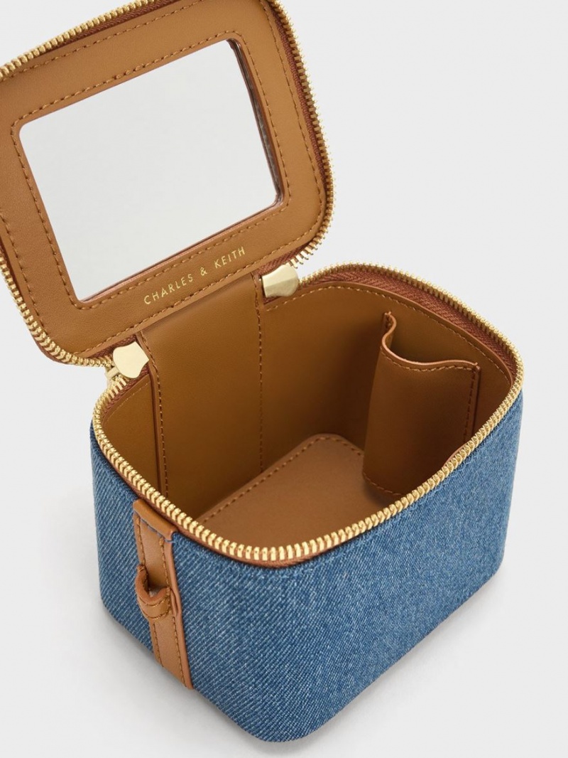 Charles & Keith Gaia Denim Boxy Top Handtasche Blau | 897SGWJXY