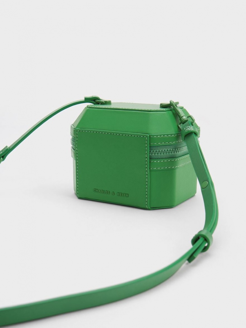 Charles & Keith Geometric Boxy Top Handtasche Grün | 089VALRYX