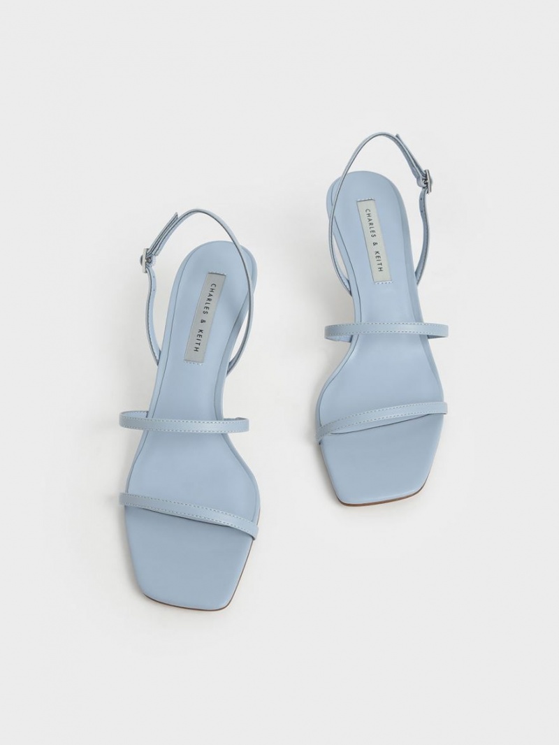 Charles & Keith Geometric Heel Riemchensandalen Hellblau | 432TKVIGL