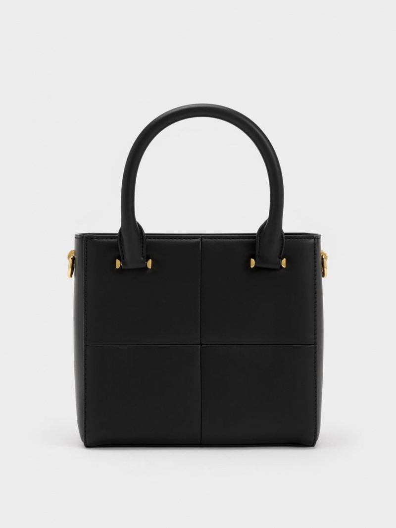 Charles & Keith Georgette Square Tragetaschen Schwarz | 852GVAKHY