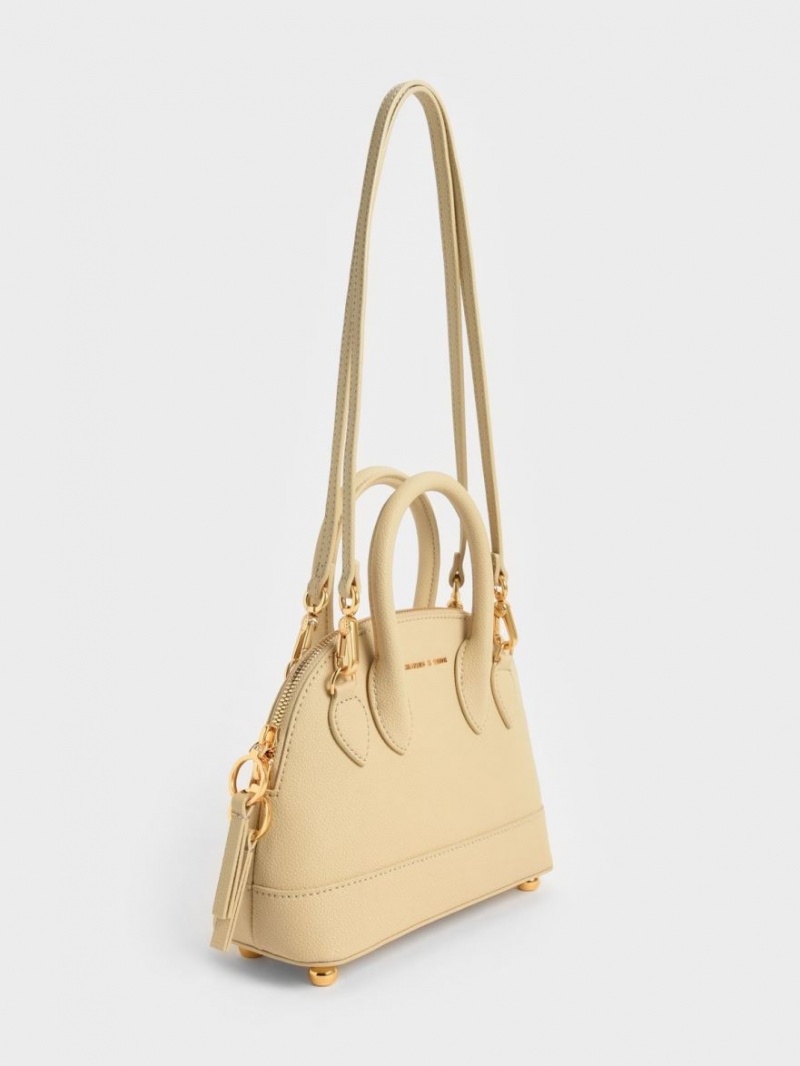 Charles & Keith Harmonee Bowling Tragetaschen Beige | 842UHSKZN