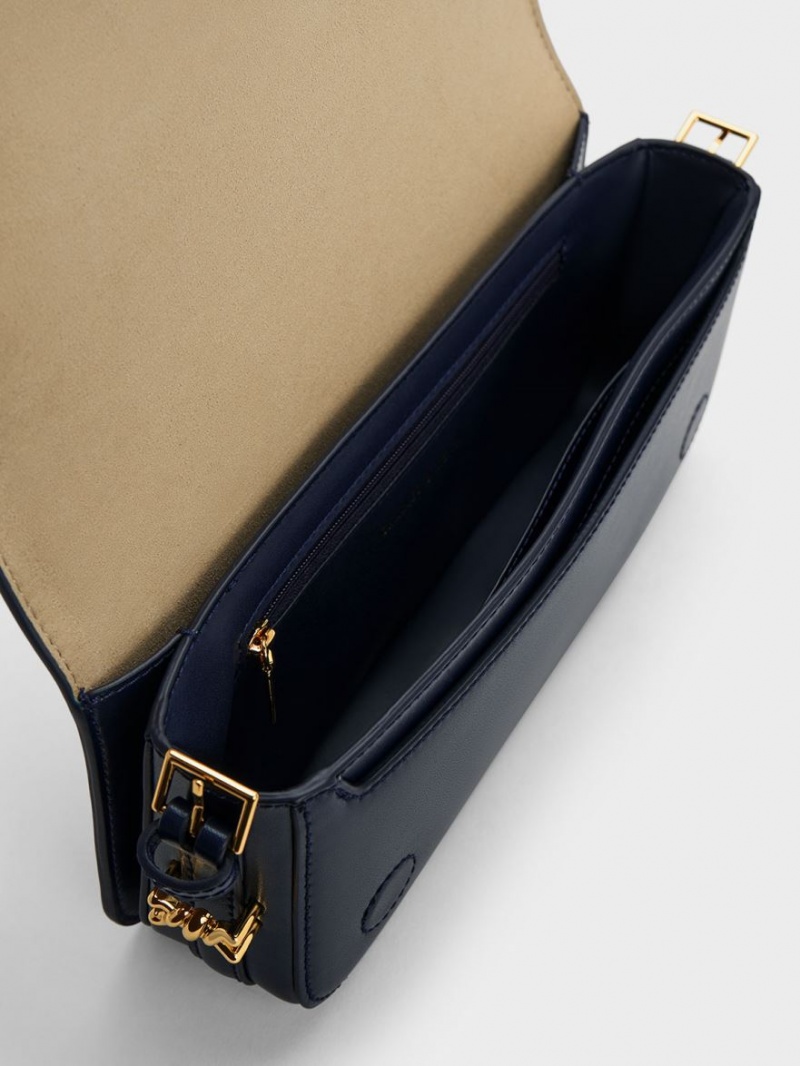 Charles & Keith Henrietta Schultertaschen Navy | 462VZSYRD