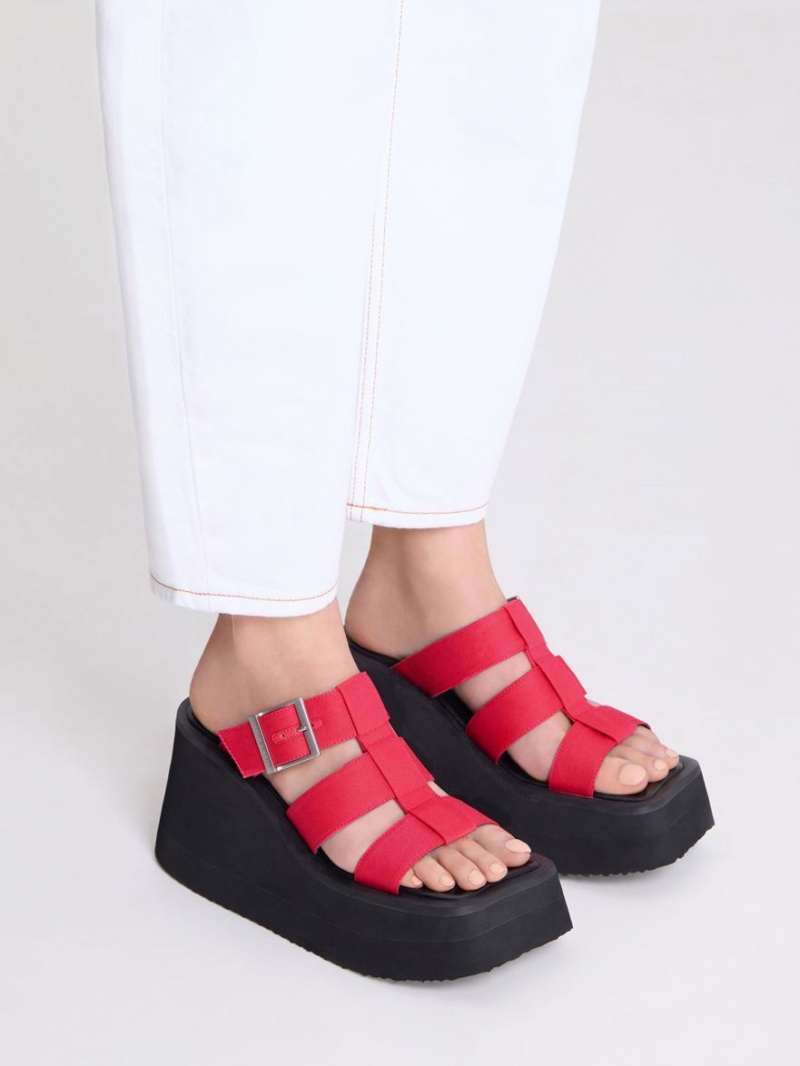 Charles & Keith IIsa Flatform Gladiator Plateausandalen Fuchsie | 120ZLPJFM