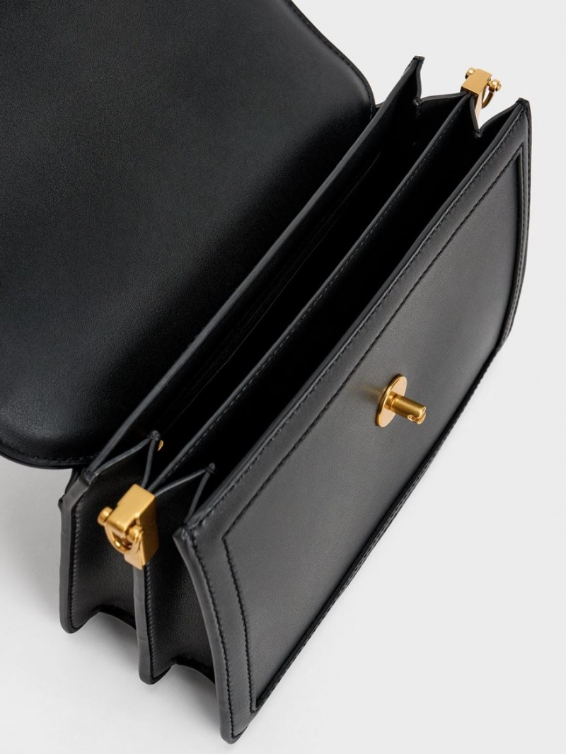 Charles & Keith Joelle Envelope Schultertaschen Schwarz | 817YJKHRU