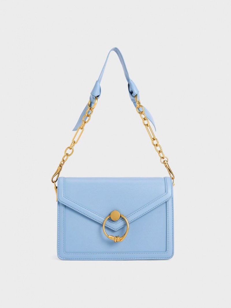 Charles & Keith Joelle Envelope Schultertaschen Hellblau | 062UMAFJH