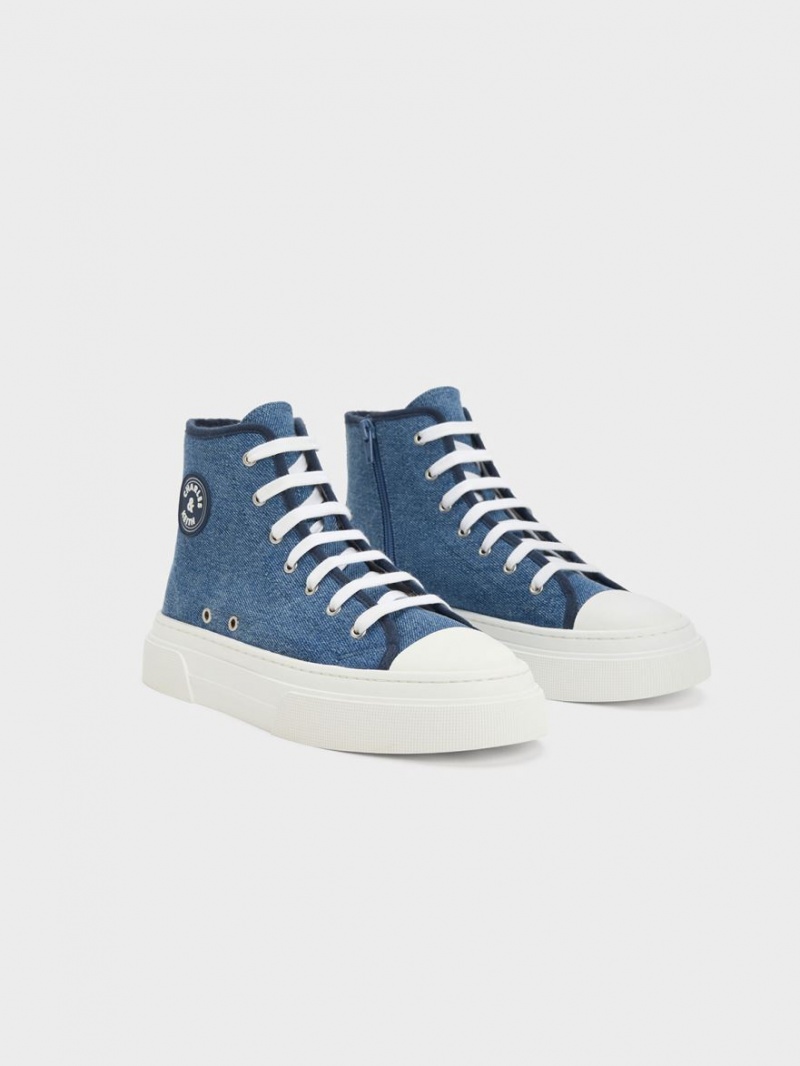 Charles & Keith Kay Canvas Hohe Sneaker Blau | 409RIVKNC