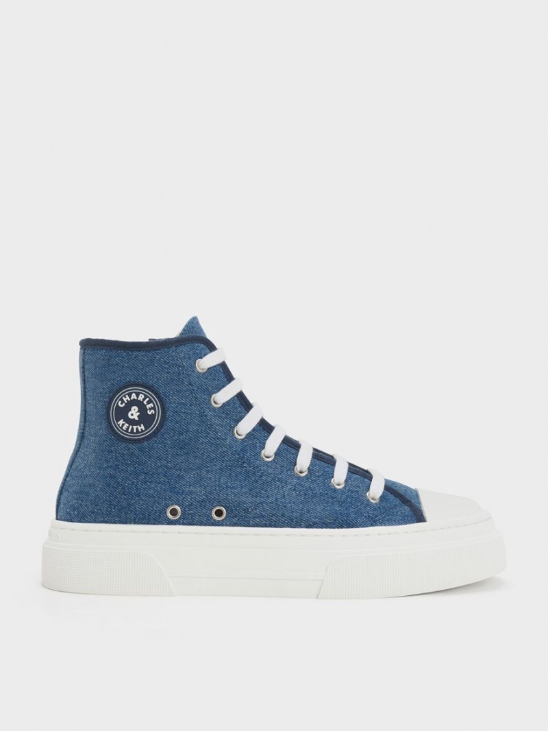 Charles & Keith Kay Canvas Hohe Sneaker Blau | 409RIVKNC