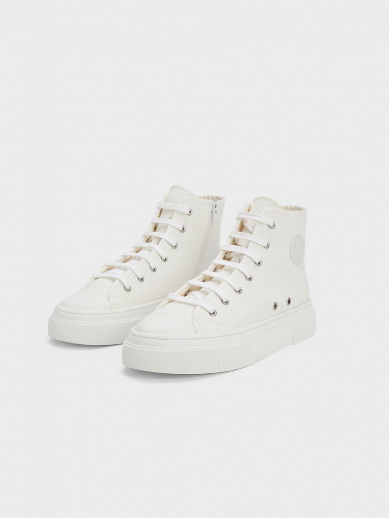 Charles & Keith Kay Canvas Hohe Sneaker Weiß | 068QSMWJX