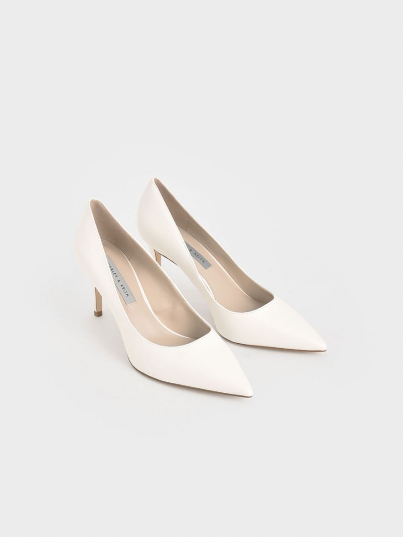 Charles & Keith Klassische Stiletto Heel Pumps Weiß | 938RQSTFJ