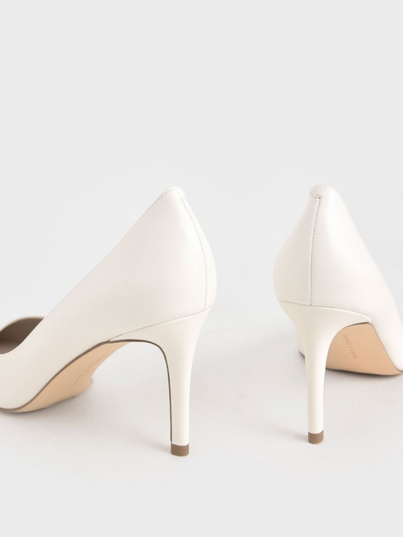 Charles & Keith Klassische Stiletto Heel Pumps Weiß | 938RQSTFJ