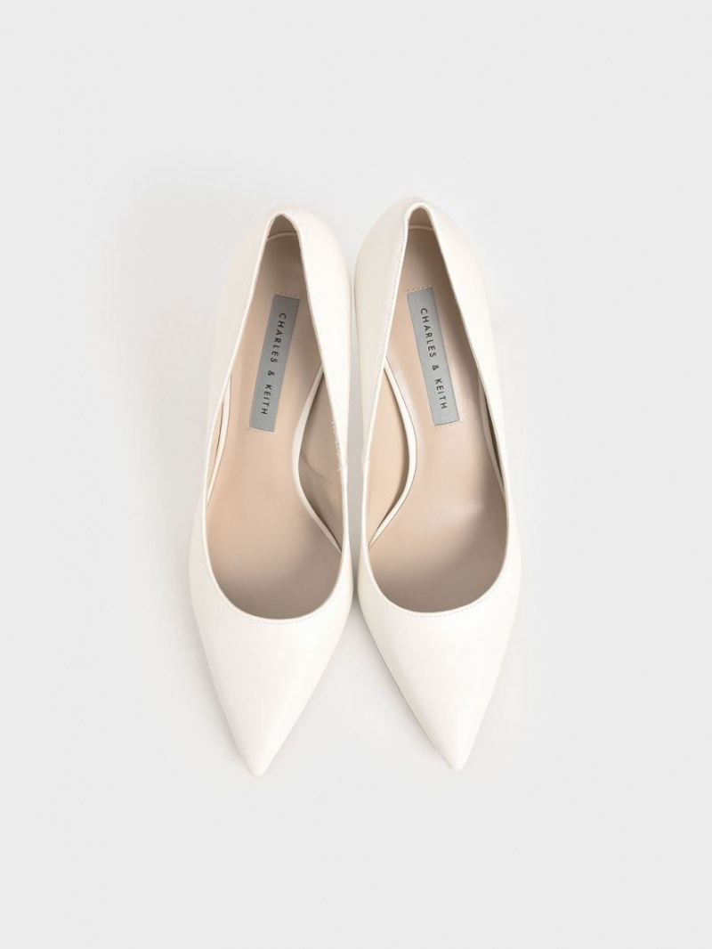 Charles & Keith Klassische Stiletto Heel Pumps Weiß | 938RQSTFJ