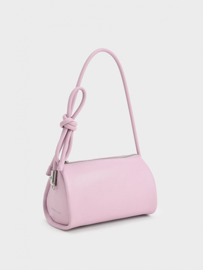 Charles & Keith Knotted Handle Schultertaschen Rosa | 874TIQUMC