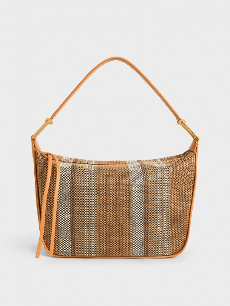 Charles & Keith Koa Large Woven Hobo Tasche Orange | 853ZYVUNM