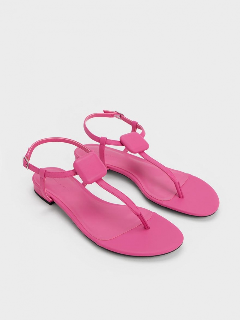 Charles & Keith Koa Tanga Sandalen Flach Rosa | 240QGWOAX