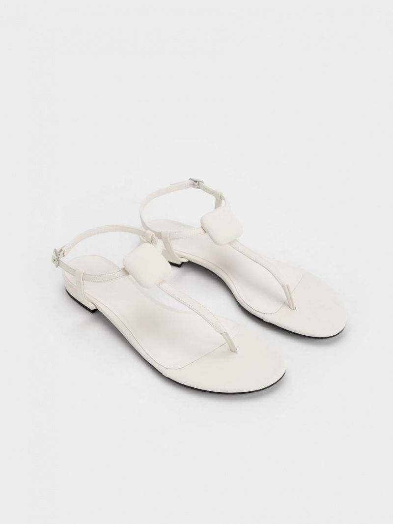 Charles & Keith Koa Tanga Sandalen Flach Weiß | 190JCQBEZ