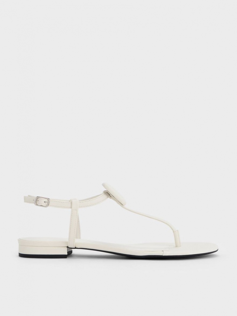 Charles & Keith Koa Tanga Sandalen Flach Weiß | 190JCQBEZ