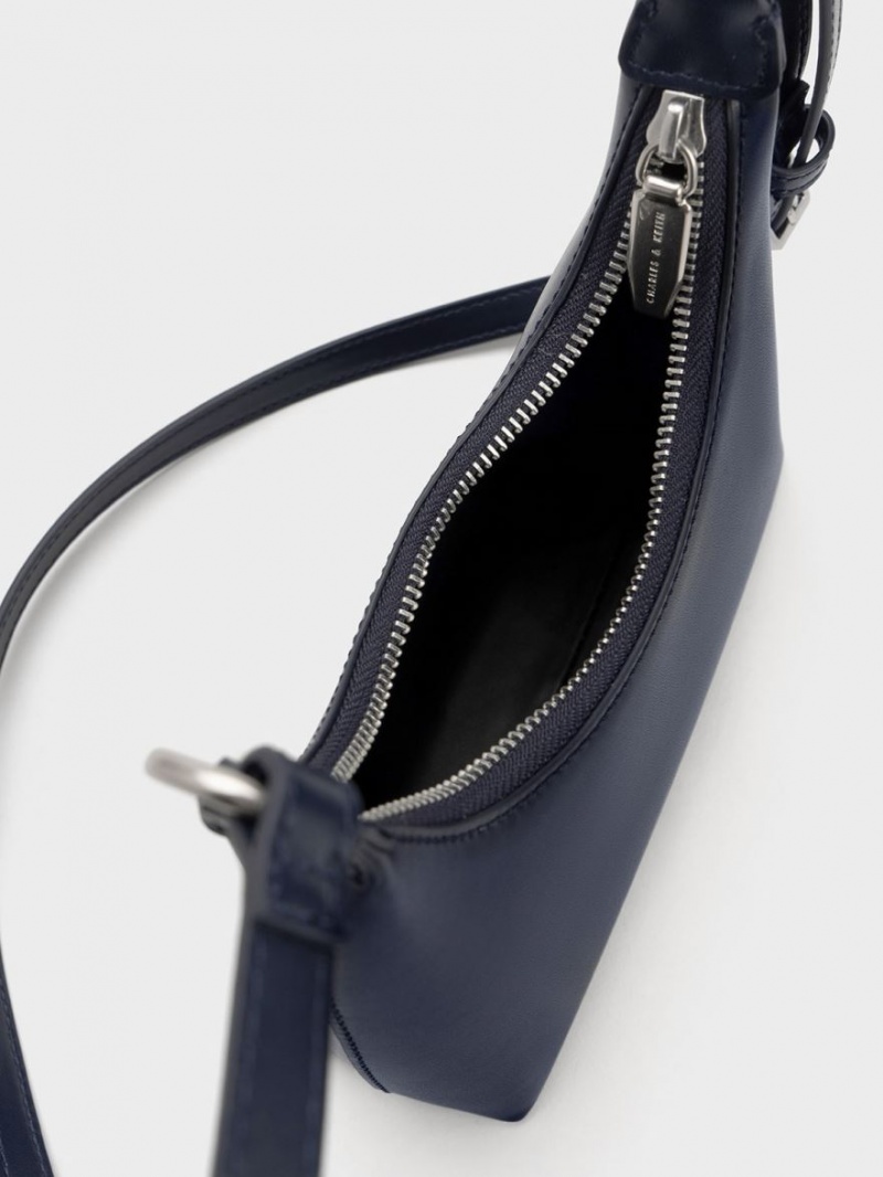 Charles & Keith Koi Chain Handle Schultertaschen Navy | 058BNOJWK