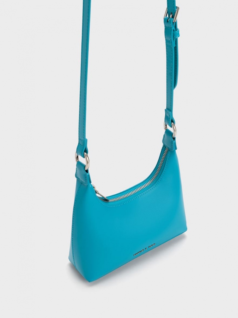 Charles & Keith Koi Chain Handle Schultertaschen Blau | 247MXUGYA