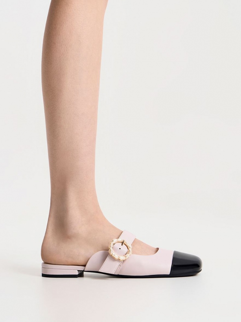 Charles & Keith Lack Pearl Schnallen Mary Jane Mules Lila | 790EQSMGO