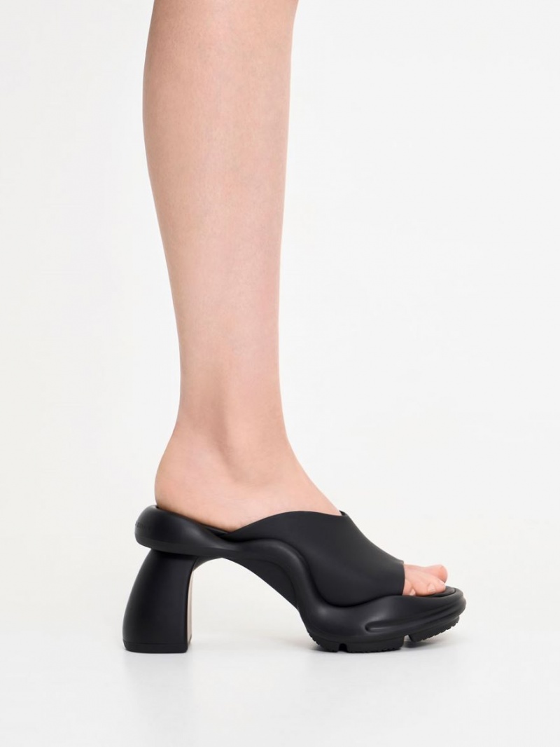 Charles & Keith Leila Sculptural Mules Schwarz | 704VNEBOM