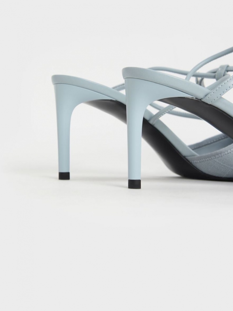 Charles & Keith Linen Asymmetric Pumps Hellblau | 107KPULBX