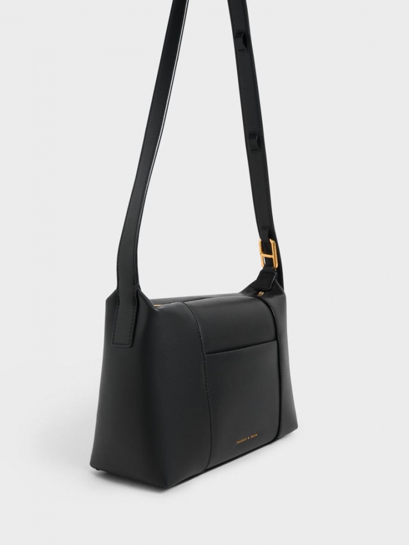 Charles & Keith Lorain Schultertaschen Schwarz | 092EPSJBG